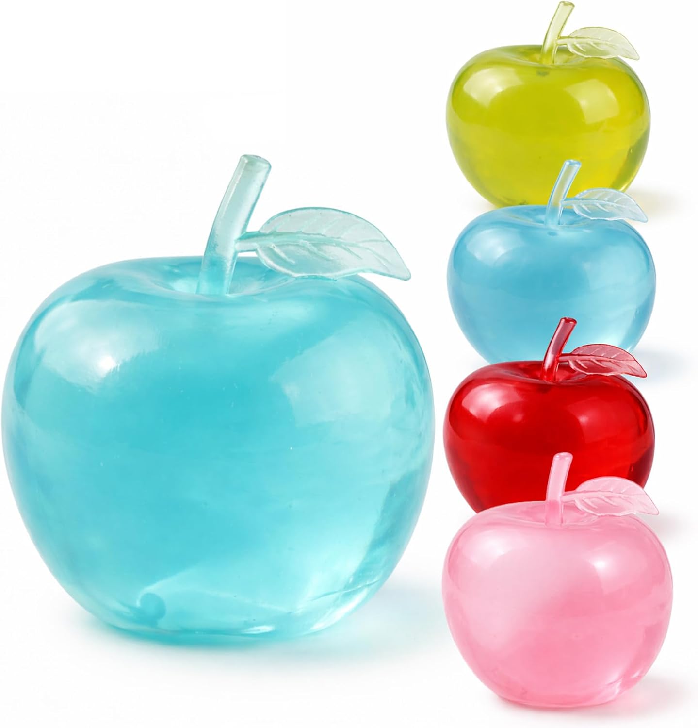 Apple Squishy Toys，Slow Rising Squishy Fidget Toys,Jelly & Clear Apples Slow Rising Fidget Stress Ball, Cute Moldable Squeeze Sensory Relief