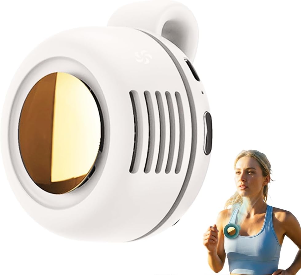 Portable Silent Clip On Bladeless Fan,Rechargeable Wearable Fan, Mini Fan with Clip for Shirt & Waist, Adjustable 3-Speed Portable Waist Neck Fan Hands-Free for Outdoor Travel Office
