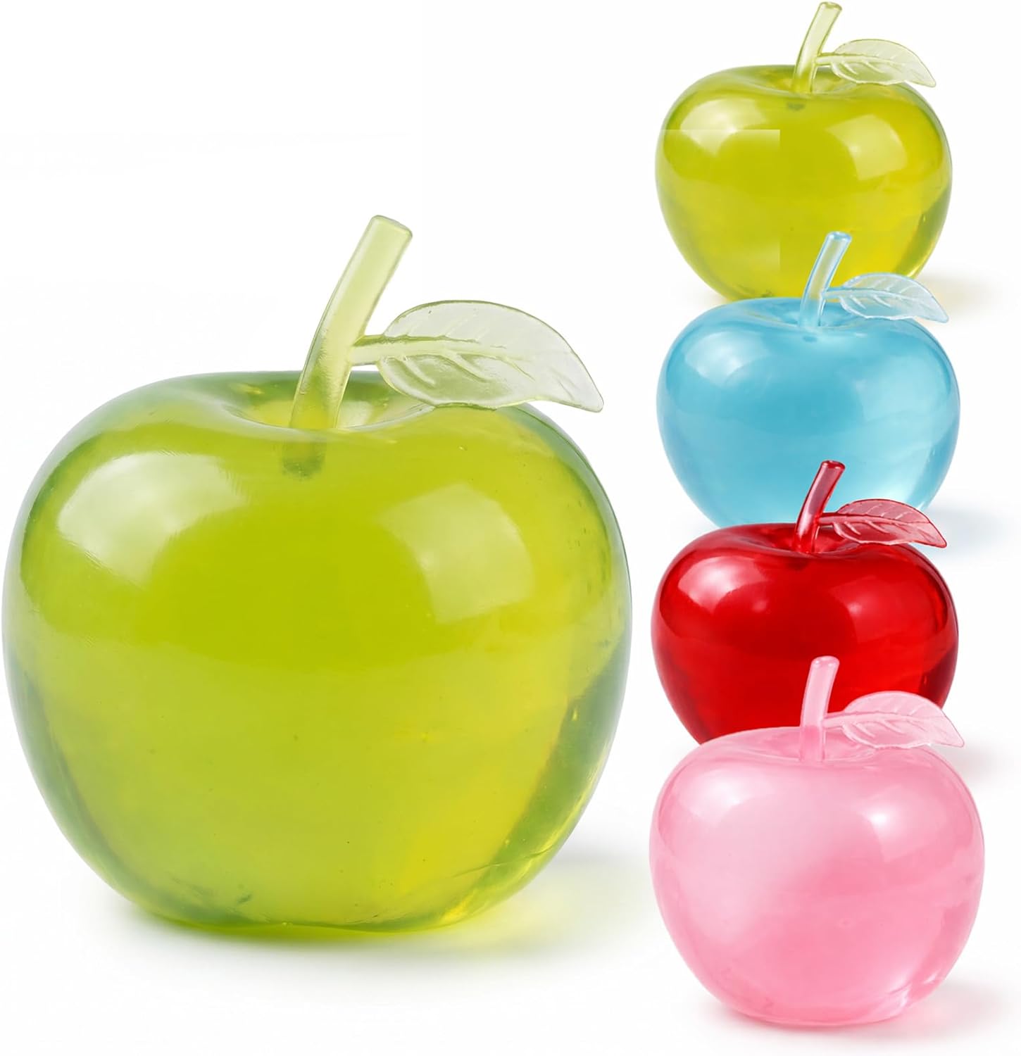 Apple Squishy Toys，Slow Rising Squishy Fidget Toys,Jelly & Clear Apples Slow Rising Fidget Stress Ball, Cute Moldable Squeeze Sensory Relief