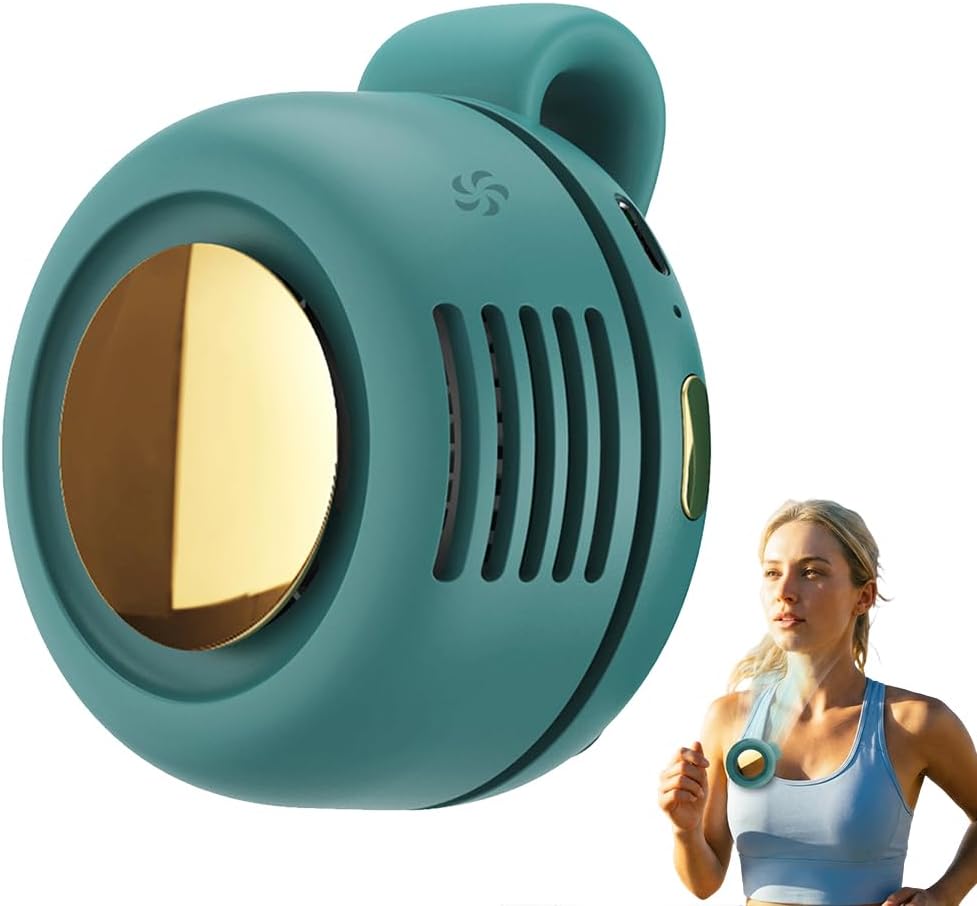 Portable Silent Clip On Bladeless Fan,Rechargeable Wearable Fan, Mini Fan with Clip for Shirt & Waist, Adjustable 3-Speed Portable Waist Neck Fan Hands-Free for Outdoor Travel Office