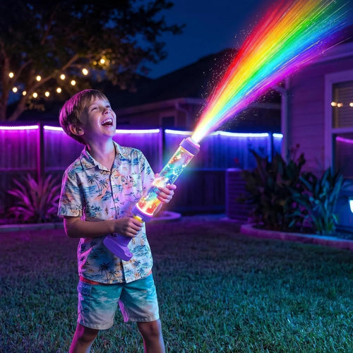 4pcs Glowing Rainbow LED Water Blaster | Summer Fun that Pops Like Magic!Creativity Squirt Water Blaster Guns,Firework Spray Water Soaker Toys for Pool Party Outdoor Summer Water Games
