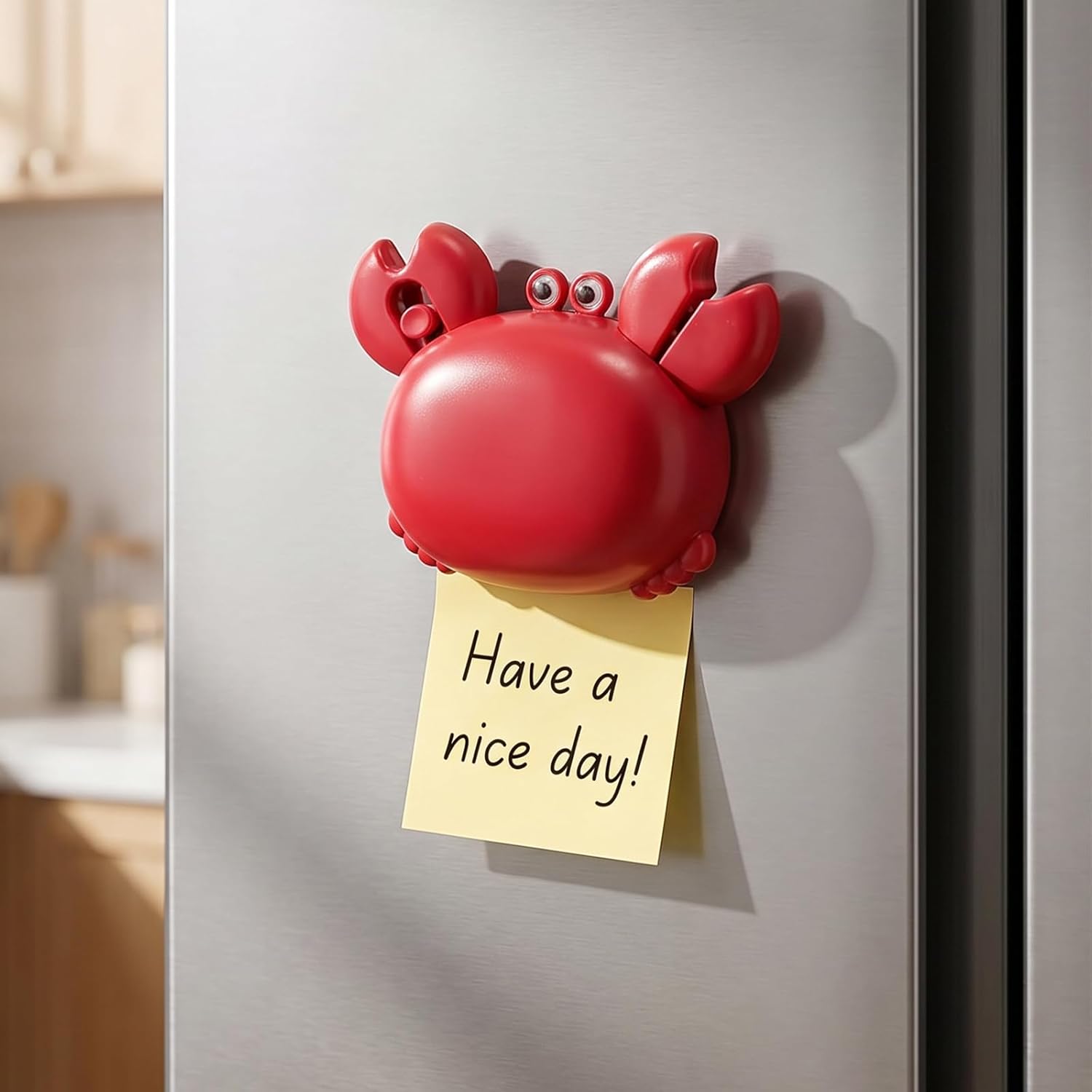 Crab Multifunctional Bottle Opener, 4-in-1 Crab Shape Beer Bottle Opener, Retractable Box Cutter & Mini Scissors, Fridge Decor, Portable Kitchen Gadget for Home Office