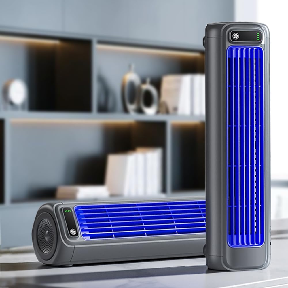 Portable Air Conditioner, 2026 New Cooling Fan with 3 Speeds & LED Touch Screen, USB Charging Adjustable Mini Cooling Fan for Bedroom Office Home