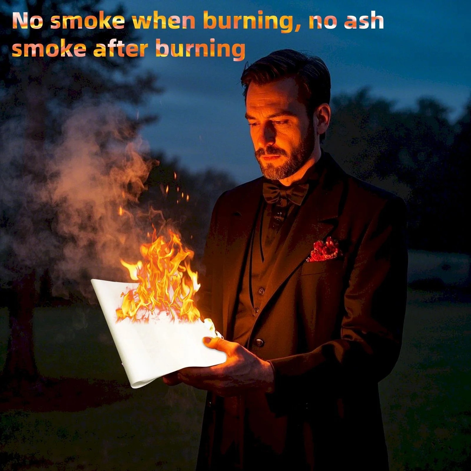 20pcs Wand Paper 50*20CM Fire Paper White Large Flash Paper Magic Tricks Props Toys