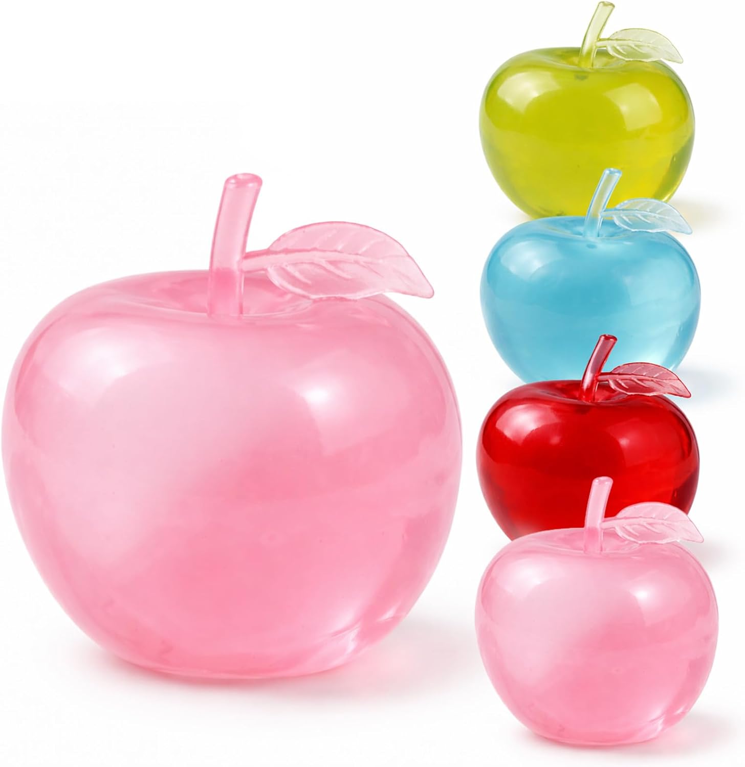 Apple Squishy Toys，Slow Rising Squishy Fidget Toys,Jelly & Clear Apples Slow Rising Fidget Stress Ball, Cute Moldable Squeeze Sensory Relief