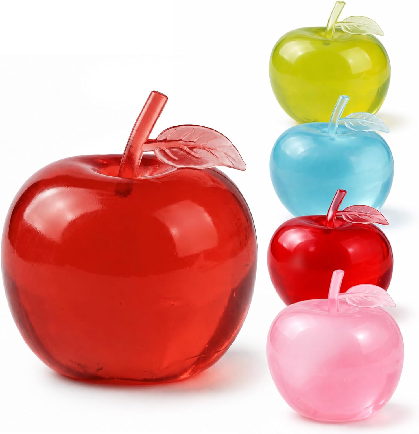 Apple Squishy Toys，Slow Rising Squishy Fidget Toys,Jelly & Clear Apples Slow Rising Fidget Stress Ball, Cute Moldable Squeeze Sensory Relief