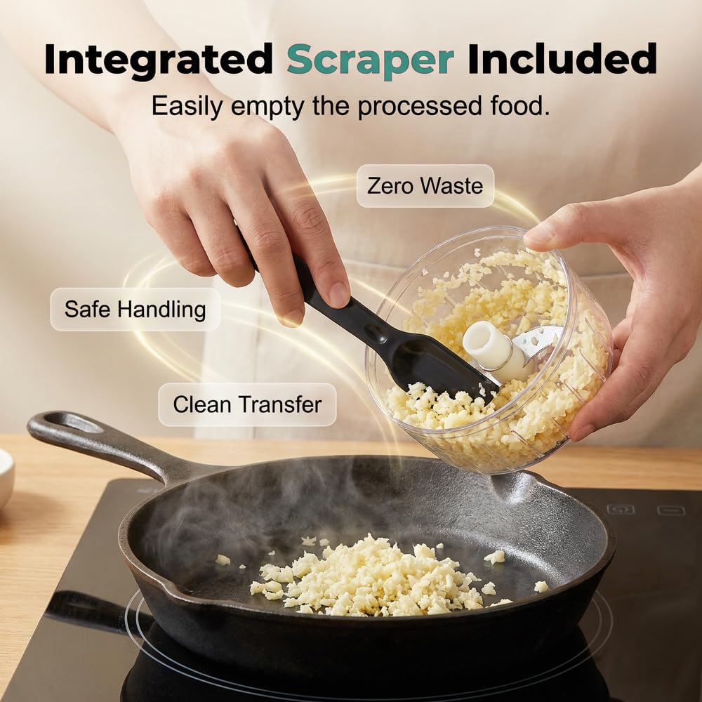 Electric Garlic Chopper, 2026 New Household Electric Garlic Crusher, Portable Cordless Mini Food Chopper Garlic Mincer for Garlic, Onion, Ginger, Chili, Spices and Fruit
