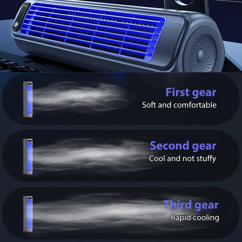 Portable Air Conditioner, 2026 New Cooling Fan with 3 Speeds & LED Touch Screen, USB Charging Adjustable Mini Cooling Fan for Bedroom Office Home